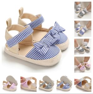 Baby First Walkers Summer Boy Girl Bowknot Sandals Anti-Slip Crib Chaussures Soft Sole Préwalkers