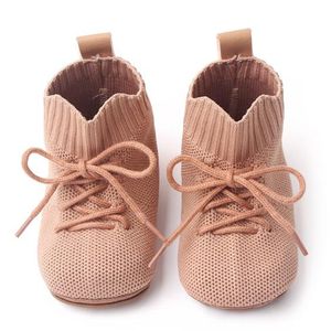 Bébé premiers marcheurs tout-petits nouveau-né infantile respirabilité Flyknit chaussures haut garçons filles Prewalker semelle souple chaussures enfants baskets