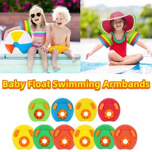 Baby Float 6pcs Set Eva Foam Swim Discs Arm Bands Drijvende mouwen opblaasbaar zwembad Float Boat Kinderen Zwemmen Cirkels 240415