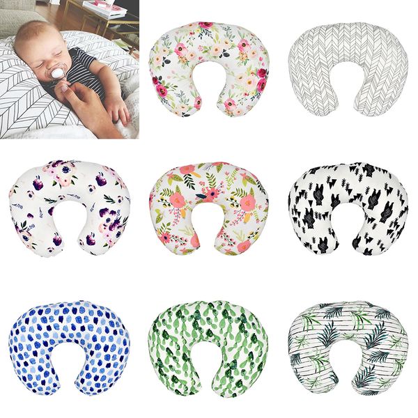 Bébé Floral soins infirmiers doux taie d'oreiller infantile câlin en forme de U taie d'oreiller voiture canapé housse de coussin enfants alimentation taille taie d'oreiller M3082