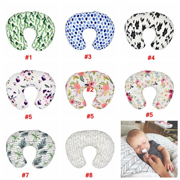 Bébé Floral Soins Infirmiers Doux Oreiller Couverture Infant Cuddle U Forme Taie D'oreiller De Voiture Canapé Housse De Coussin Enfants Alimentation Taille Taie D'oreiller chaud LJJA2272