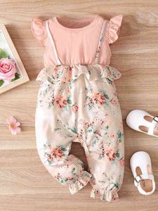 Baby Flounce Sleeve Flutter Sleeve Ruffle Trim 2 in 1 Jumpsuit Zij