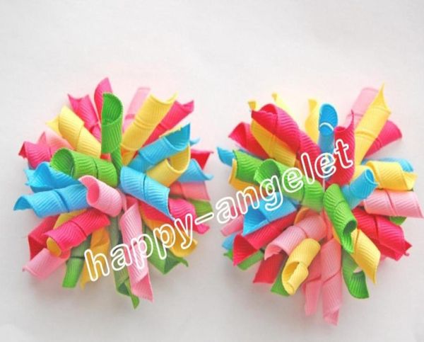 Baby Flower Hair Bows 600 PCS 35quot Korker Hair Bow Hoils Clips Grosgrain Ribbon Bows Corker Satin Bround Flowers Pd0075384016