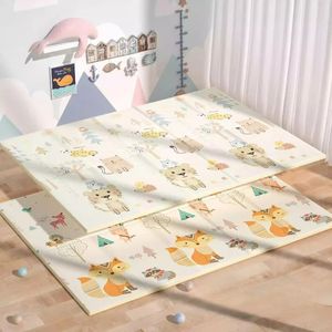 Alfombra de actividad de gateo plegable para bebé, alfombra de juego de gateo impermeable con dibujos animados para niños, alfombra de doble cara para niños, almohadilla de espuma suave 240322