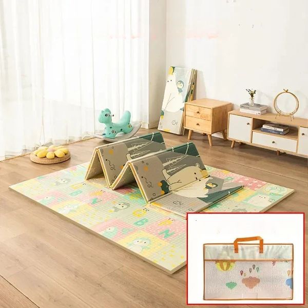 Tapis pliant pour bébé XPE mousse Puzzle tapis pour enfants 1 cm d'épaisseur bambin rampant Pad jeux jouets pour enfants activité développement tapis Gear 240131