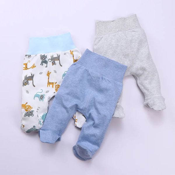 Pantalones con pies para bebé nacidos Baby Boy Girl Leggings cintura alta pantalones infantiles durmiente pijamas para niños pequeños pantalones de primavera y otoño para bebé 231225