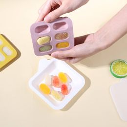 Boîte de nourriture congelée pour bébé, plateau à glace en Silicone, moule avec couvercle, complément alimentaire pour nourrissons, moule à lait cuit à la vapeur, accessoire d'alimentation