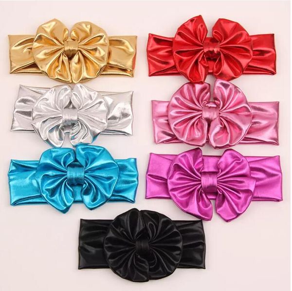 Bebé dorado Bowknot dorado Orejas de conejo diademas Niños Infantiles Bandas para la cabeza de lujo Cintas Sombreros Regalo de fiesta Accesorios para el cabello para niños