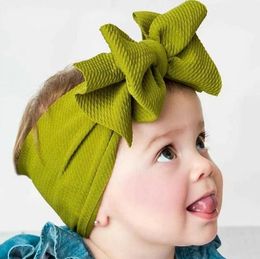 Baby meisje grote boog Kruishoofdbanden kinderen Haarspeldjes strikken Elastische hoofddeksels Hoofdtooi Haarband Hoofddoek Tulband Knoop Kinderen Haaraccessoires 435QHJ