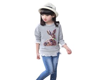 Baby Girl Boy -kleding Peuter Baby Girl Kids Tops Rabbit Cartoon Sweatshirt pullover T -shirt kleding6454934