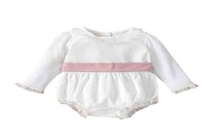 Babymeisje Chiffon Romper Lange mouw Ronde kraag Kant Hoge taille Body Ruimvallend Herfsttops Zacht Ademend 024 M Dagelijks gebruik G22054297845