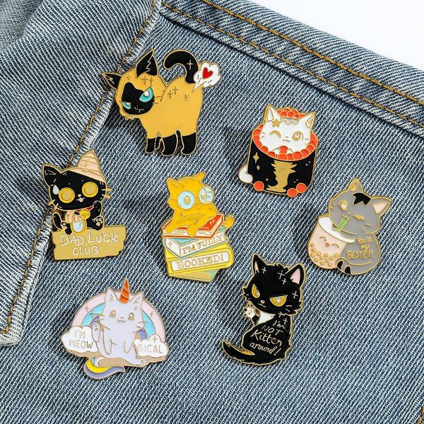 Baby Chill Childhood Comic Game Cats Pins de esmalte lindos Películas de anime Pins de esmalte dura Recolección de dibujos animados Bolsa de mochila Bolsa de collar