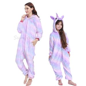 Baby Girl Clothes Boys Unicorn Pyjamas Femmes d'hiver Flanelle Kigurumi Animal Capinage Léopard Sysie Sleepdages Pyjamas