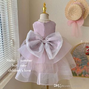 Babymeisjes kleren schattige prinsesjurk kinderen kleding verjaardag bruiloft mesh katoen chiffon rok mouwloze donzige feestjurken voor de zomer