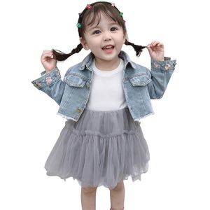Babymeisjeskleding Jacekt Dress Clothing For Girls Patchwork Toddler Girl Outfit Casual Style Kids Tracksuit 210412