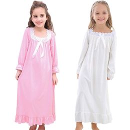 Baby Meisje Kleding Prinses Nachthemd Lange Mouwen Slaap Shirts Nightshirts Pyjama's Kerstjurk Jurk Nachtkleding voor 3-12 jaar 220426