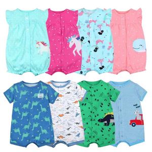 Baby Girl Vêtements Romper Summer Coton Jumpsuit à manches courtes Enfants Tenues de tenues pour enfants pournés 211011
