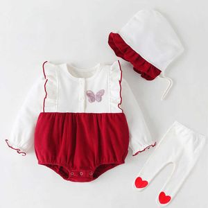 Baby Girl Clothes Set nato a maniche lunghe Body Hat Infant Birthday Pagliaccetti Toddler s Tiny Cotton Jumpsuits 210615