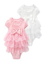 Vêtements pour bébés filles, barboteuse en coton avec nœud solide, combinaison TuTu sans manches, vêtements d'escalade pour bébés, Boutique Baby Cloth9562080