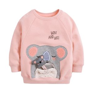 Vêtements d'automne pour bébés filles, sweat-shirt en coton avec des appliques d'animaux, pull avec lettres roses, pour enfants de 2 à 7 ans, 220309