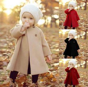 Manteau bébé solide bambin tanche manteaux double boutonnage fille vestes à manches longues infantile outwear boutique enfants vêtements 4 couleurs DW4495