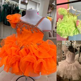 babymeisjes cupcake optochtjurk 2024 ruchemouwen glitter klein kind leuke mode catwalkdrama verjaardag cocktailparty japon peuter baby formeel nationaal oranje kiwi