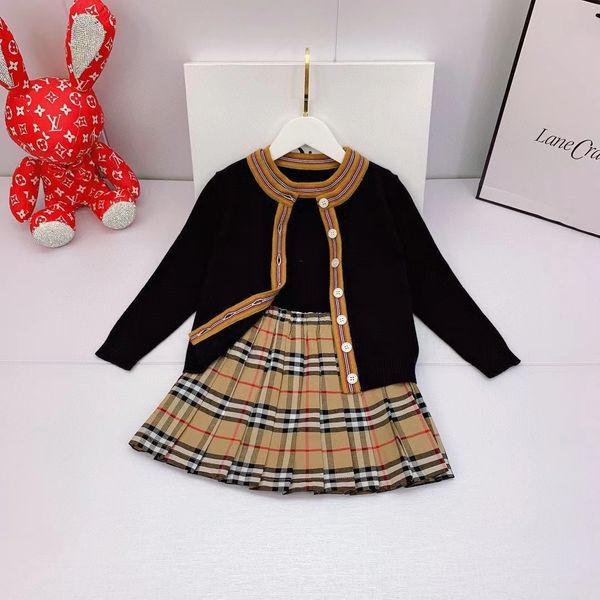 Vestido de niña, color negro, diseñador, conjuntos de ropa de moda para niños, venta al por mayor, vestidos de novia de flores para niñas, 100-160 cm