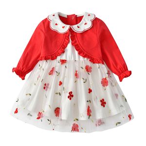 Babymeisjesjurk Kleding Prinses Jurken Kinderkleding Kinderjurk met pofmouwen Dikkere feestjurk Peuter Kinderen Rok Outfit