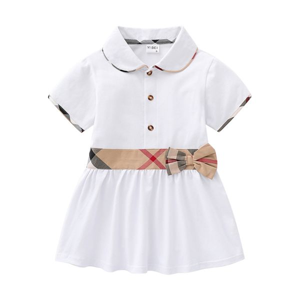 Bébé fille robe pour fille robe à manches courtes pour enfants été Preppy Style filles vêtements 1 2 3 4 5 6 ans