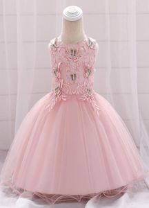 Bébé fille premier anniversaire robe enfant papillon autocollant fleurs robe de mariée rose Tulle robe de princesse pour la fête de mariage enfants Clot2364888