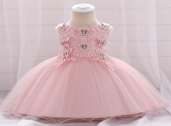 Vestido de primer cumpleaños para niña, pegatina de mariposa para niño, flores, vestido de novia, vestido de princesa de tul rosa para fiesta de boda, niños Clot3907884