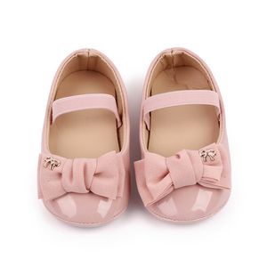 Bébé fille premiers marcheurs mignon nœud papillon nouveau-né enfant en bas âge infantile princesse chaussures en cuir PU antidérapant en caoutchouc semelle souple bébé mocassins