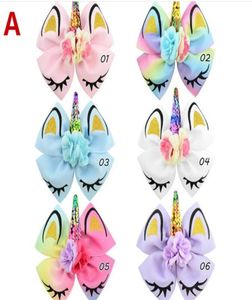 Babymeisje Hair Bows Barrettes Rainbow Mermaid Unicorn Design Girl Clippers Girls Hair Clips Siwa Hair Accessoire Y2914894016