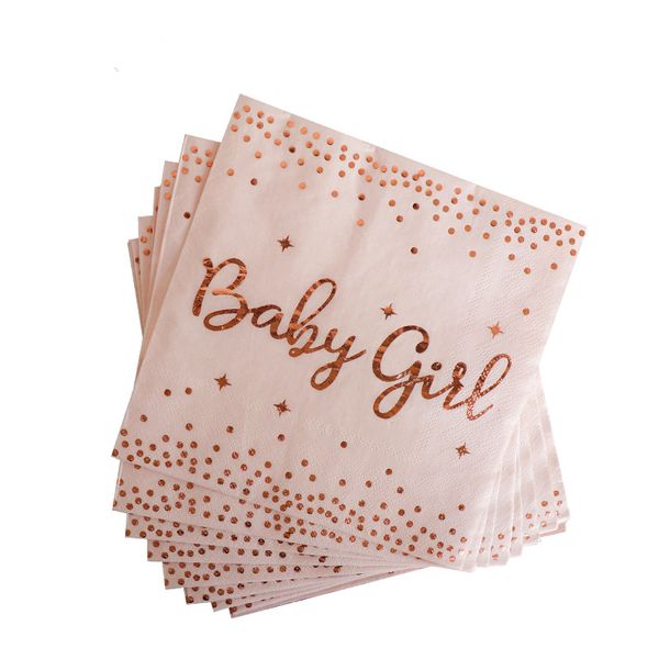 Petite fille joyeux anniversaire fête bronzing plaque en papier tasse de bande de paille de paille à la gale de table jetable baby shower fête