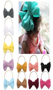 Baby Girl Headband Infant Hair Accessoire Rabbit Bunny Ear Tie Bow Pasgeboren hoofddeksel Tiara Hoofdwrap Gift Toddlers Bandage Ribbon 0608329014