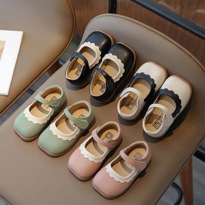 Babymeisje Leather Girls schoenen Kinderleer Schoenen Zwart roze groene witte baby peuter kinderen voetbescherming schoenen 21-30 l4hr#