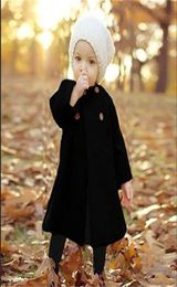 Bébé fille à manches longues bouton manteau de poussière coupe-vent veste infantile épais chaud vêtements d'hiver designer vêtements d'extérieur mode enfants clo1386052
