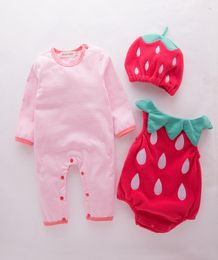 Baby Girl Outfit Strawberry Costume Full Sleeve Romperhatvest Infant Halloween Festival Purim Pography Clothing J1905249355168