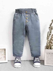 Babymeisje papieren zak taille jeans zij