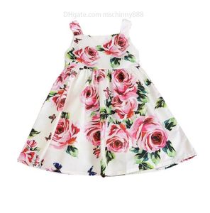 Baby meisje prinses jurk ontwerper katoen baby peuter kind print jurk pastorale mouwloze zomer babykleding