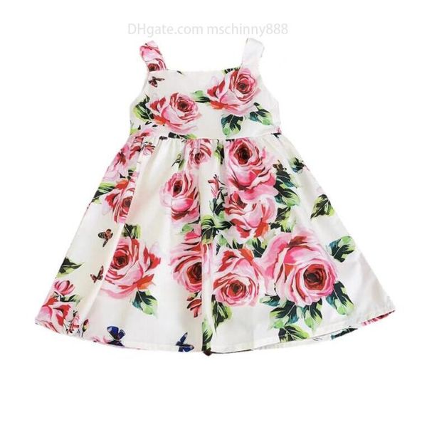 Vestido de princesa para niña, vestido de algodón de diseñador para niño pequeño, vestido estampado Pastoral sin mangas, ropa de bebé de verano