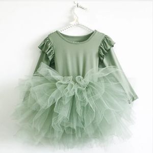 Bébé fille princesse tulle robe moelleuse à manches longues en bas âge en enfant