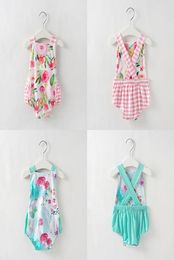 Baby Girl Rompers Vêtements Floral Toddler Girl Backless Assuffis de saut de fleur Soirée pour bébé Régère Designer Designer Baby Claid Clothes M23157920
