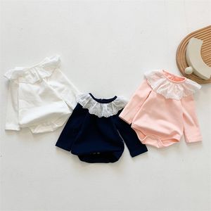 Baby Girl Rompert kleren met lange mouwen voor meisjes kanten pasgeboren jumpsuits meisjes jumpsuit 100% katoenjongens romper 20220926 e3