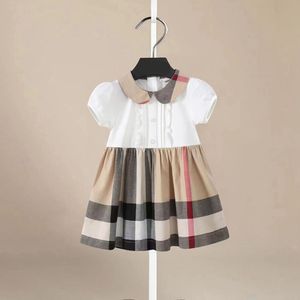 Baby Girl's Dress Designer Kinderslijtage Gestreepte bovenste rok Spring/herfst/zomer Leisure Katoen ronde nek Kijnkleding Kidkleding