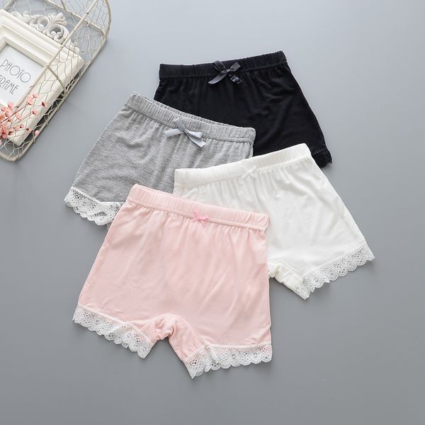 Pantalones de seguridad para niña, ropa interior de encaje Modal para niña, pantalones cortos de verano para niño, blanco, rosa, gris, negro y beige