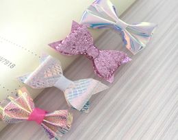 Baby Girl Sequin Hair Clips Meramid Laser Design Kids Barrets Barrets Party ACCESSOIRES 4COLORS POOT3033279