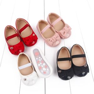 Chaussures de petite fille arc pU cuir princesse chaussures bébé premier promeneurs nouveau-nés pour tout-petit fille de bricolage