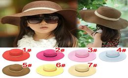 Baby Girl Straw Sun Hats Sunhats For Kids Wide Brim Beach Children Caps 10 stcs 38y5053996