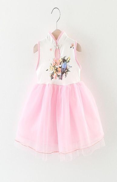 Bébé fille robe d'été 2017 mode Style chinois mignon imprimé fleur enfants robes pour filles vêtements infantile 13 ans fête d'anniversaire 7444158